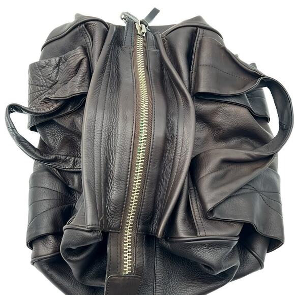 Kenneth Cole New York Leather Tote Brown Slouchy Medium Bag 11x10x8 Work Travel - Picture 10 of 16